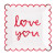 Foil Scalloped Plates - Love You