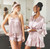Ruffled Satin Robe - Dusty Rose + Cotton Blossoms