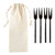 Hammered Appetizer Forks - Matte Black - Set of 4