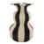 Black Striped Ceramic Candleholder - Large