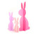 Acrylic Decoration - Bunny - Pink - Set of 3