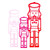 Acrylic Decoration - Nutcrackers - Red - Set of 3