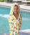 Hooded Towel - Pink Stripes + Lemons