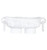 Resin Footed Oblong Bowl with Rings - White