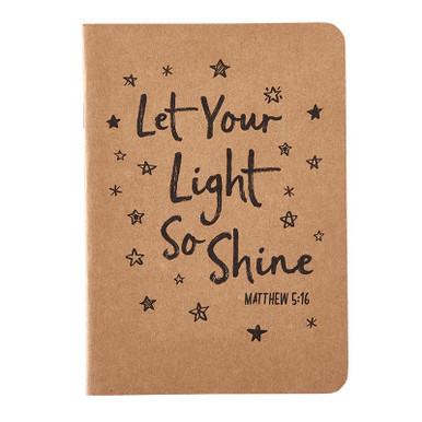 Let Your Light So Shine Kraft Notebook - 12/pk