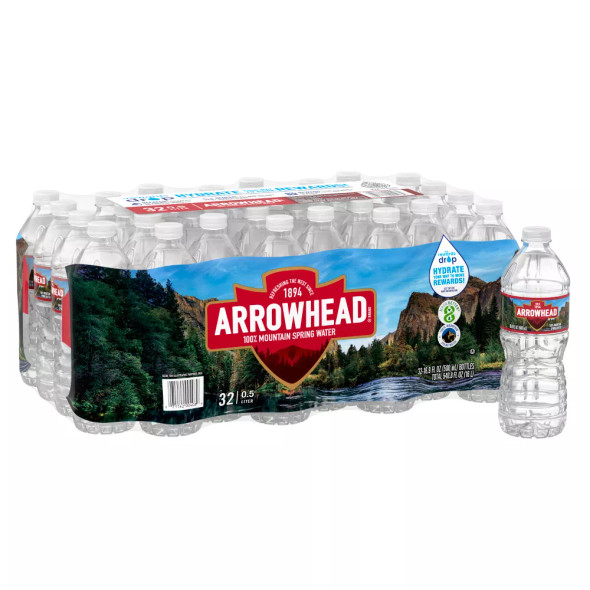 Arrowhead, 100% Mountain Spring Water, 16.9oz (Pack of 35)