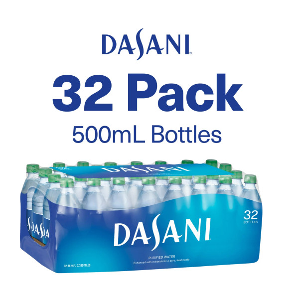 Dasani Premium Purified Enhanced Mineral Water, 16.9 fl oz, (Pack of 32)