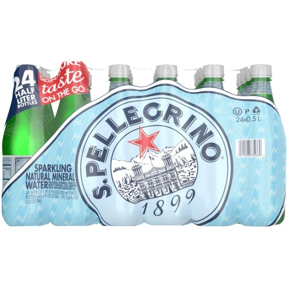 S.Pellegrino Sparkling Natural Mineral Water 16.9 fl. oz (Pack of 24)