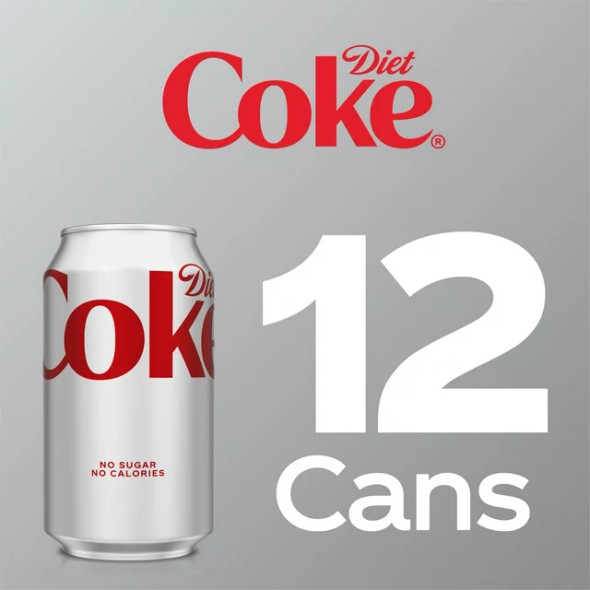 Diet Coke Soda, 12 fl oz (Pack of 12)