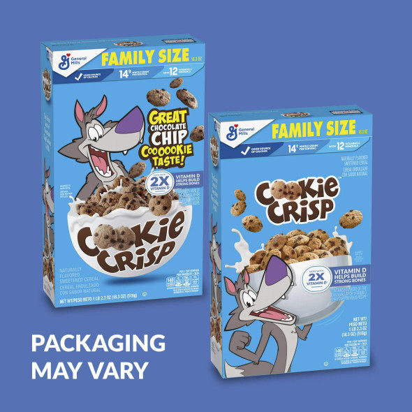 Cookie Crisp Family Size Breakfast Cereal Box