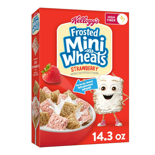 Kellogg's Frosted Mini-Wheats, Strawberry Breakfast Cereal