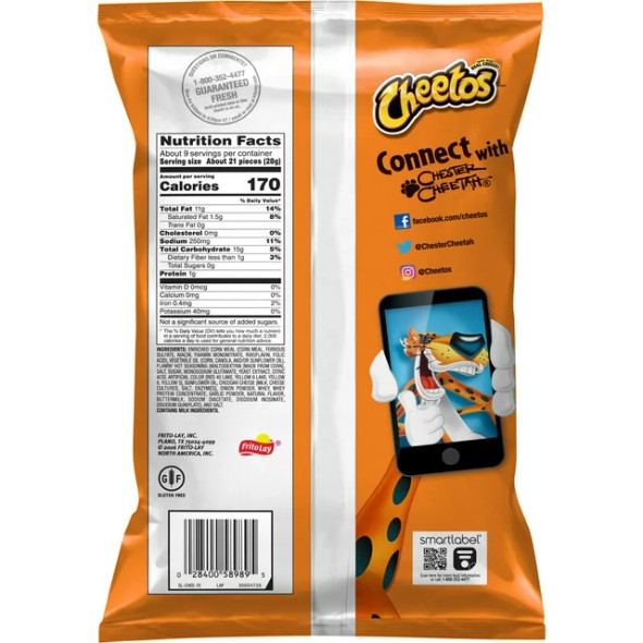 Cheetos Crunchy Flamin' Hot Cheese Flavored Snack Chips, 8.5 oz Bag (1 ct)