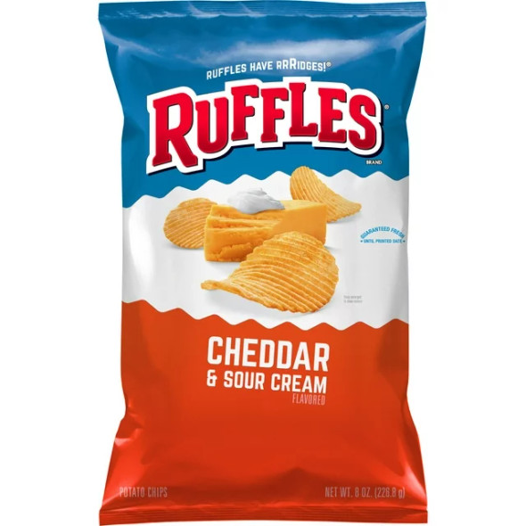 Ruffles Potato Chips Cheddar & Sour Cream Flavored 8 Oz (1 ct)