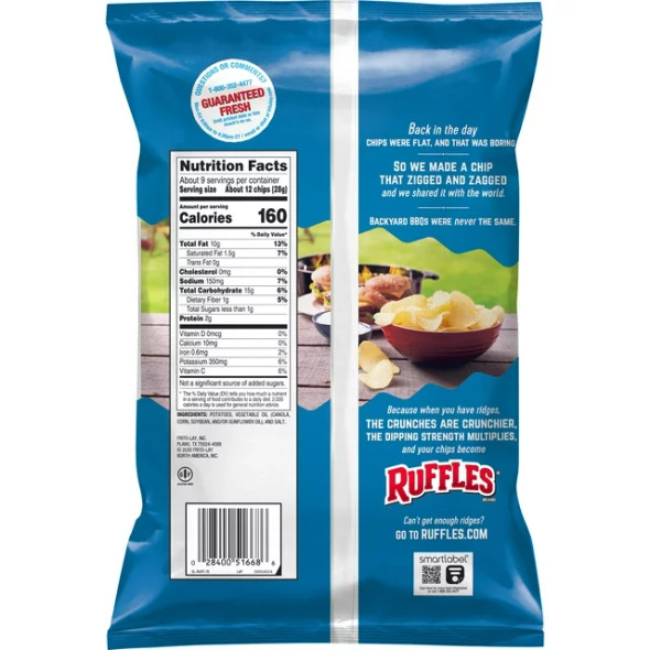 Ruffles Potato Chips Original 8.5 Oz Bag (1 ct)