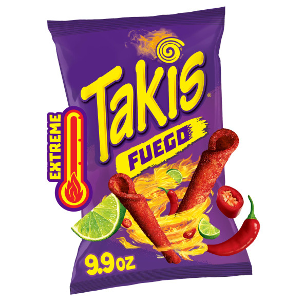 Takis Fuego Hot Chili Pepper & Lime Rolled Tortilla Chips 9.9 oz (1 ct)