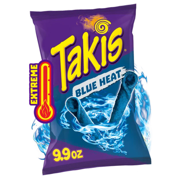 Takis Blue Heat, Hot Chili Pepper Rolled Tortilla Chips Bag , 9.9 oz (1 ct)