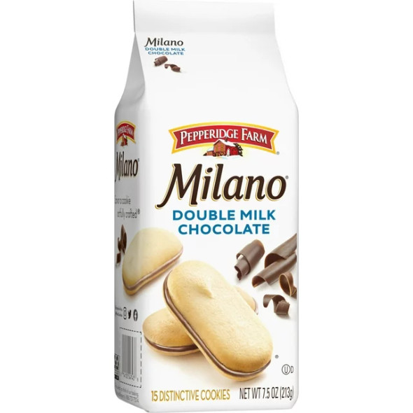 Pepperidge Farm Milano Double Milk Chocolate Cookies, 7.5 oz Bag 15 Cookies, (1 ct)