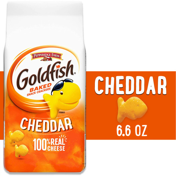 Goldfish Cheddar Cheese Crackers, Baked Snack Crackers, 6.6 oz Bag (1 ct)