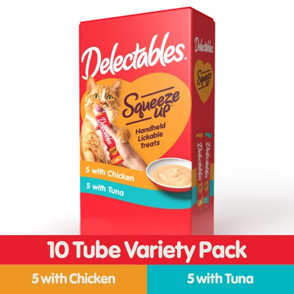 Delectables Squeeze Up Chicken & Tuna Flavor Complement for Cat, 0.5 oz (Pack of 10)