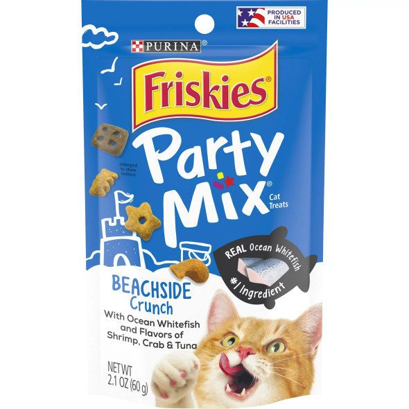 Friskies Cat Treats, Party Mix Beachside Crunch, 2.1 oz. Pouch (1 ct)