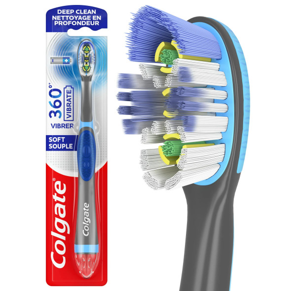 Colgate 360 Vibrate Deep Clean Battery Operated Toothbrush, 1 AAA Battery Included (1 ct)