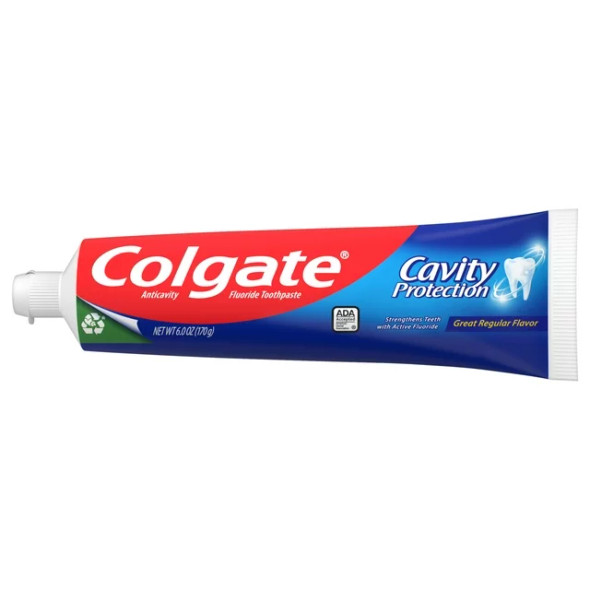 Colgate Cavity Protection Toothpaste with Fluoride, Minty Great Regular Flavor, 6 Oz Tube (1 ct)