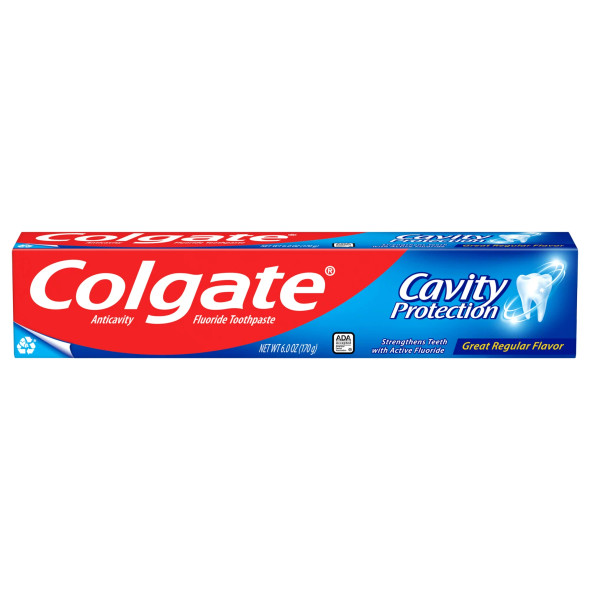 Colgate Cavity Protection Toothpaste with Fluoride, Minty Great Regular Flavor, 6 Oz Tube (1 ct)