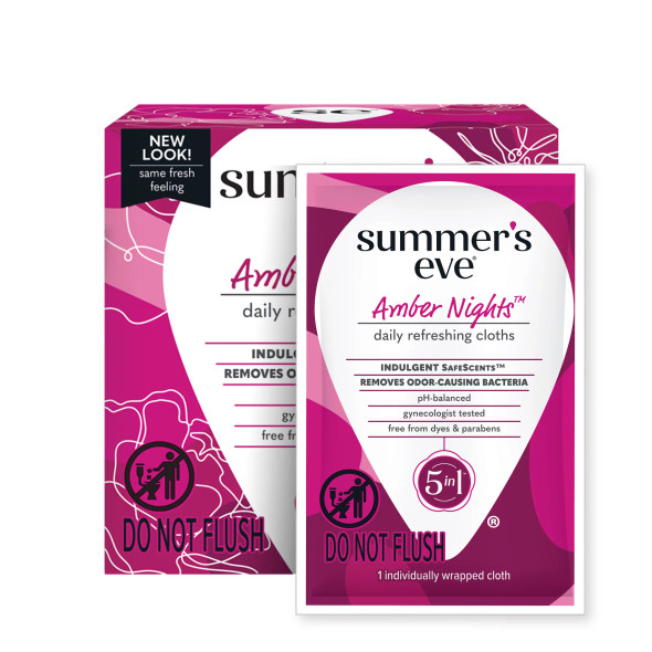 Summer's Eve Amber Nights Daily Feminine Wipes, Removes Odor, pH Balanced (16 Count)