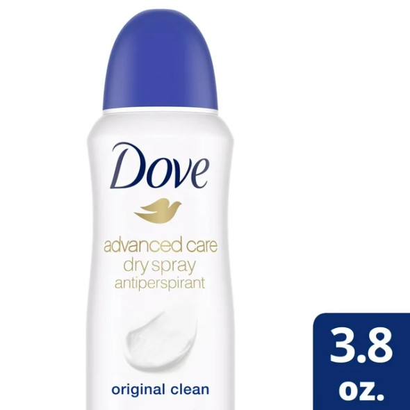 Dove Advanced Care Antiperspirant Deodorant Dry Spray, Original Clean, 3.8 oz (1 ct)