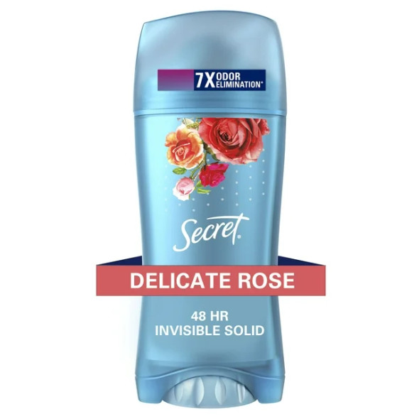 Secret Invisible Solid Antiperspirant Deodorant, Rose Scent, 2.6 oz (1 ct)