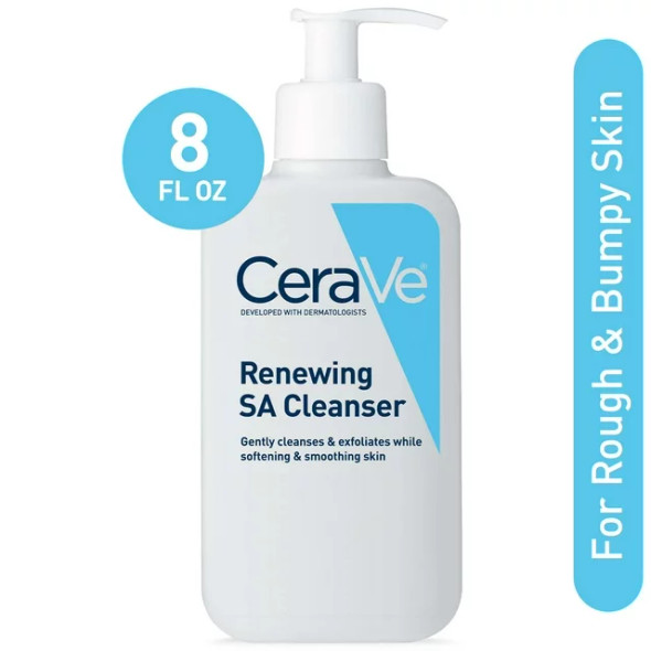 CeraVe Renewing SA Cleanser, Salicylic Acid Foaming Gel Face Wash For Smooth Skin, 8 fl oz (1 ct)
