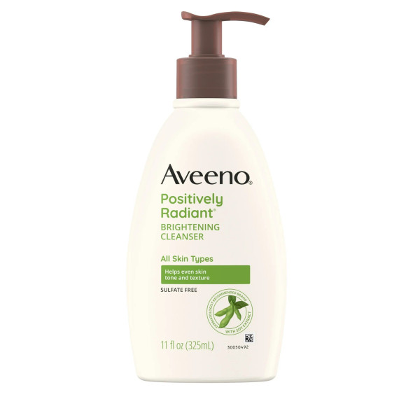 Aveeno Positively Radiant Brightening Facial Cleanser, Face Wash, 11 oz (1 ct)