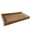 Rectangular Plastic Saucer in Taupe Color