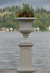 Victorian vase on French Pedestal - limestone finish