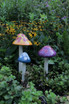 Assorted Set of 5 Ceramic Mushrooms Funtastic Shroomyz