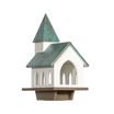 Chapel Bird Feeder back antique patina roof