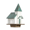 Chapel Bird Feeder front antique patina roof
