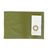 Set of 6 green placemats + 6 winter berry wreath napkins