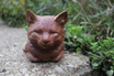 Cozy Kitty Statue in sandstone finish front