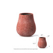 Large size Ash Fiberstone planter in red finish