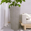 Aure tall fiberstone pot in grey