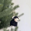 Felt black sheep ornament