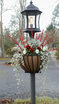Colorful planting in a Residential Lamppost Hayrack
