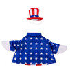 Back side of patriotic porch goose outfit