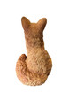 Sitting Fox Statue in Faded Terracotta finish back side