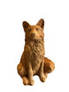 Sitting Fox Statue in Faded Terracotta finish