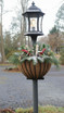 Residential Lamppost Hayrack mounted and decorated with a Christmas display