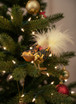 Golden Brocade Lovebirds Glass Clip-on Ornament on tree