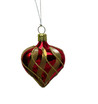 Front View of Red and Gold Heart Ornament