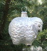 Blown Glass Sheep Holiday Tree Ornament